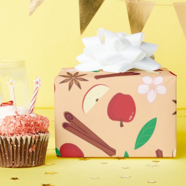 Cinnamon Sticks, Star Anise Seamless Erntedank Geschenkpapier (Geburtstagsparty)