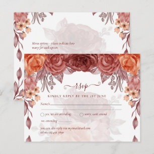 Cinnamon Terracotta FALL Floral Botanische WEDD Postkarte