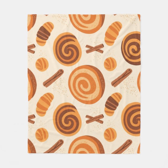 Cinnamon Wirbel Gemütliche Jahreszeit - Herbst Fleecedecke (Vorderseite)