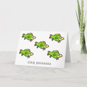 Cinq Poissons Fisch Frohes Geburtstags Bday Karte