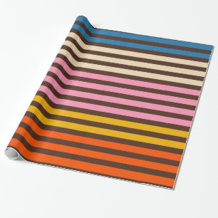 Cinq Stripe Retro Modernes Streifenmuster Geschenkpapier