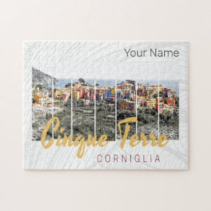 Cinque Terre Corniglio Riomaggiore Vintag Puzzle