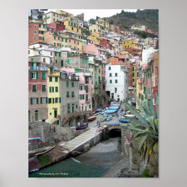 Cinque Terre (Hafen Riomaggiore) Poster (Vorne)