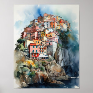 Cinque Terre Italia Landschaft Kunst, Dichtung und Poster