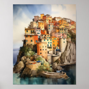 Cinque Terre Italia Landschaft Kunst, Dichtung und Poster