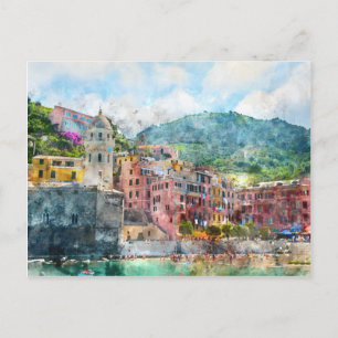 Cinque Terre Italien an der italienischen Riviera Postkarte