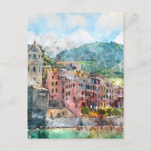 Cinque Terre Italien an der italienischen Riviera Postkarte