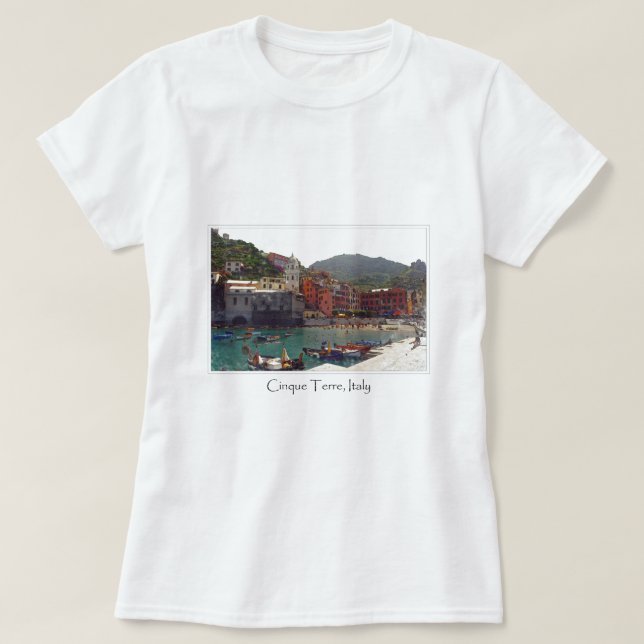 Cinque Terre Italien an der italienischen Riviera T-Shirt (Design vorne)