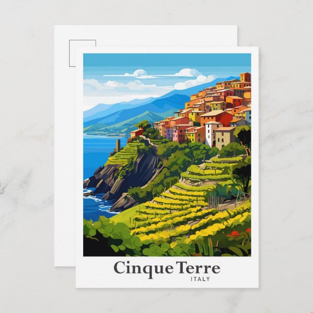 Cinque Terre Italien Art Collection Postkarte (Vorne/Hinten)