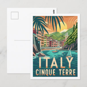 Cinque Terre Italien Berühmter Vintage-Reiseort Postkarte