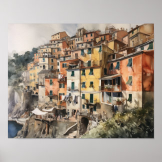 Cinque Terre Italien Landschaft Kunst Druck Poster