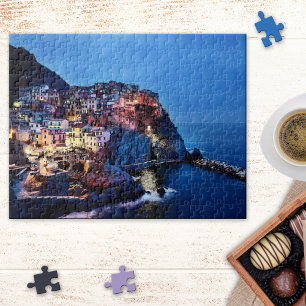Cinque Terre Italien Night Scene Painting Puzzle