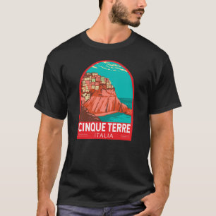 Cinque Terre Italien Reise Kunst Vintage T-Shirt