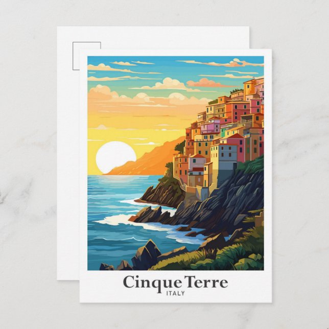 Cinque Terre Italien Reisen Kunst, Dichtung und Mu Postkarte (Vorne/Hinten)