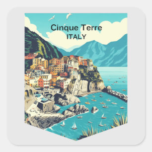 Cinque Terre Italien, Reisen Quadratischer Aufkleber