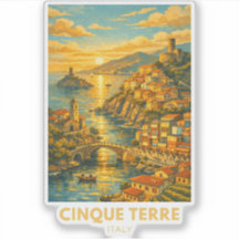 Cinque Terre Italien Reiseplakat – Vintage Küste