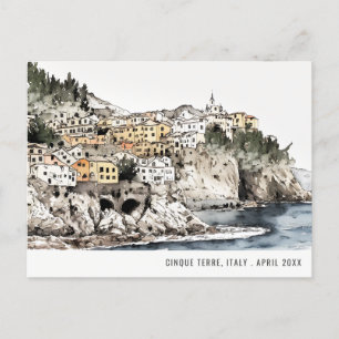 Cinque Terre, Italien Sea Watercolor Italienische Postkarte