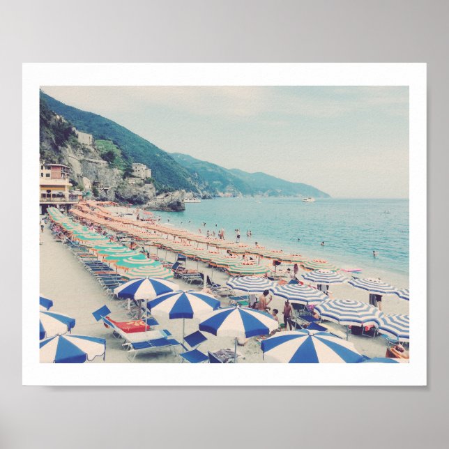 Cinque Terre Italien Vintag Beach Travel Foto Poster (Vorne)