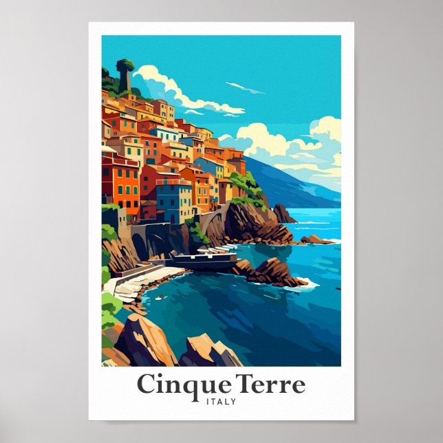 Cinque Terre Italien Vintage Poster (Vorne)