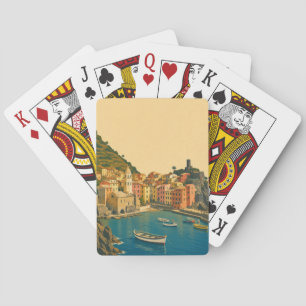 Cinque Terre Italien Vintage Reise Italienische Ri Spielkarten