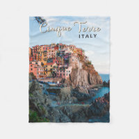 Cinque Terre Italien Wasserfarben Vintag
