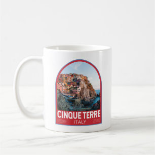 Cinque Terre Italien Wasserfarben Vintag Kaffeetasse