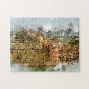 Cinque Terre Italy Beach Amalfi Coast Gebäude Puzzle