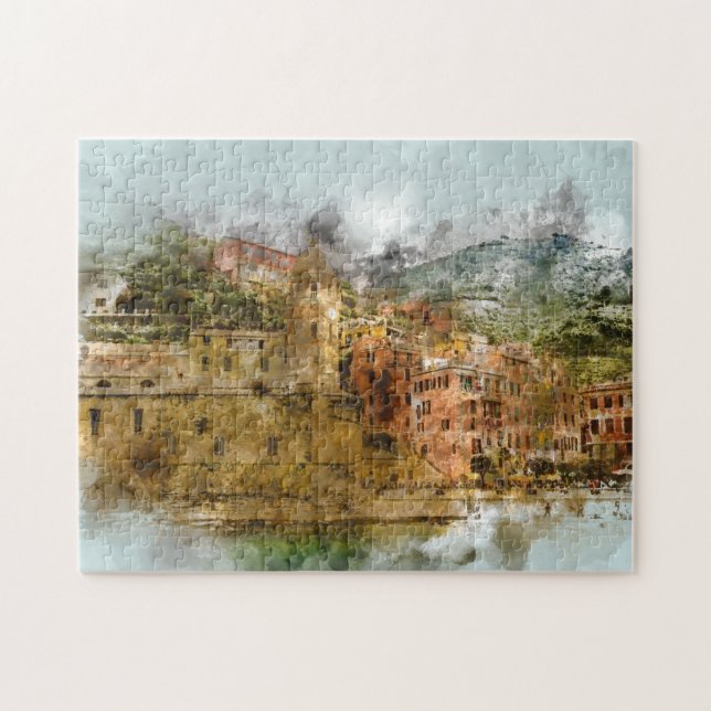 Cinque Terre Italy Beach Amalfi Coast Gebäude Puzzle (Horizontal)