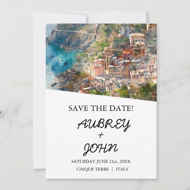 Cinque Terre Italy Save the Date Wedding (Vorderseite)