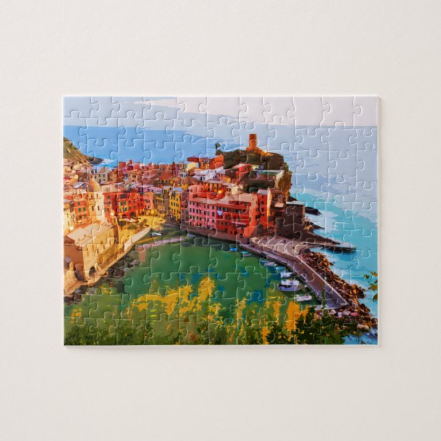 Cinque Terre Italy Summer Travel Postcard Puzzle (Horizontal)