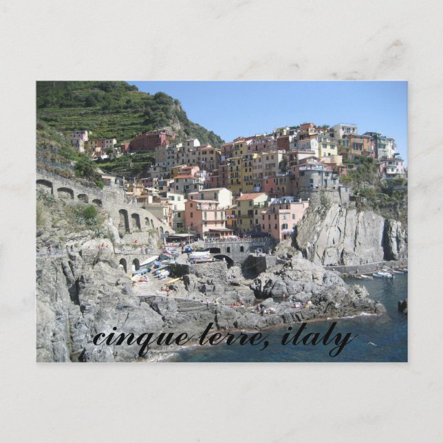 Cinque Terre, kursiv Postkarte (Vorderseite)