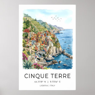 Cinque Terre Küstenkunst - Pastellhafen Poster