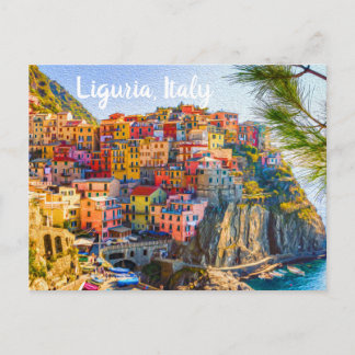 Cinque Terre Liguria Italien Farbhäuser am Meer Postkarte
