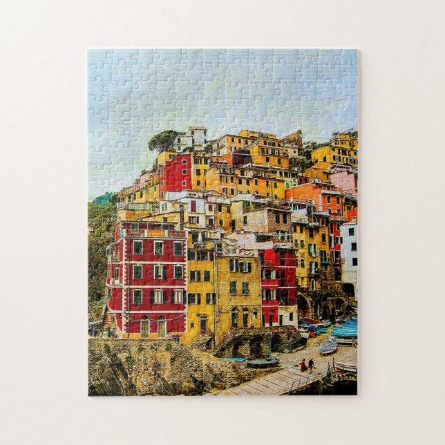 Cinque Terre Liguria Italien Reisen Puzzle (Vertikal)
