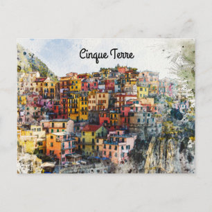 Cinque Terre Ligurien Italien Szene Sommerwasserfa Postkarte