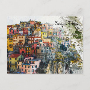 Cinque Terre Ligurien Italien Szene Sommerwasserfa Postkarte