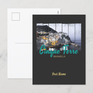 Cinque Terre Manarola Riomaggiore italienisch vint Feiertagspostkarte