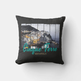 Cinque Terre Manarola Riomaggiore Vintag Kissen