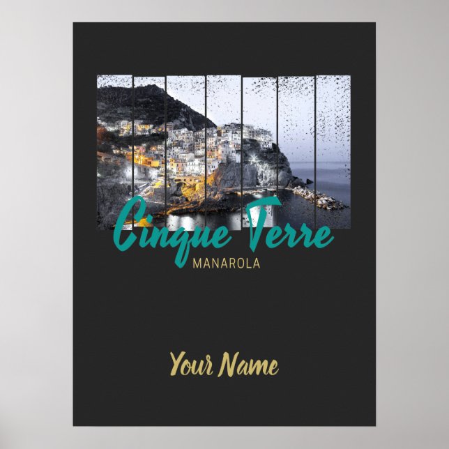 Cinque Terre Manarola Riomaggiore Vintag Poster (Vorne)