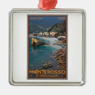Cinque Terre - Morgenstrand Monterosso Silbernes Ornament