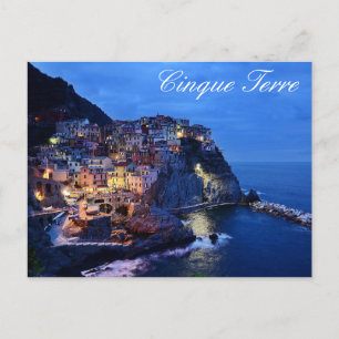 Cinque Terre Nightline Postcard Postkarte