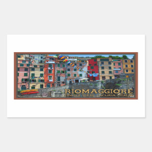 Cinque Terre - Riomaggiore Häuser Rechteckiger Aufkleber