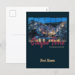 Cinque Terre Riomaggiore italienisches Vintage-Sou Feiertagspostkarte