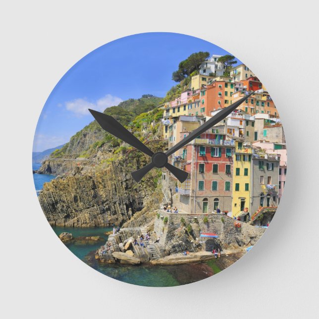 Cinque terre - Riomaggiore Runde Wanduhr (Vorderseite)