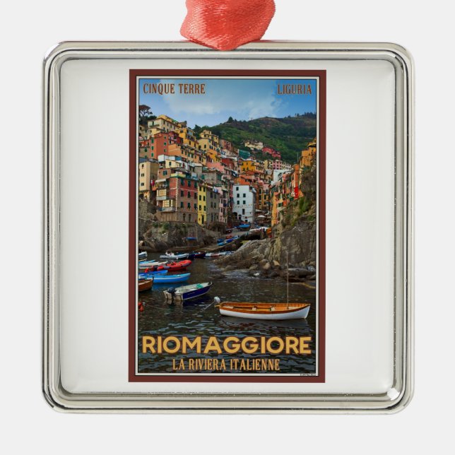 Cinque Terre - Riomaggiore Silbernes Ornament (Vorne)