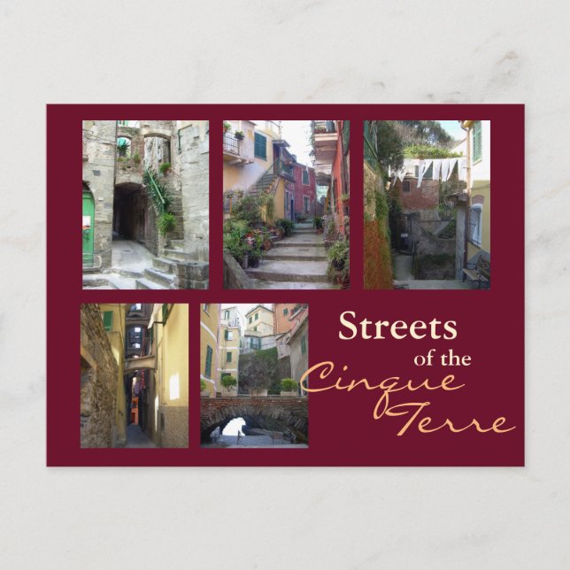 Cinque Terre Street Collage Postkarte (Vorderseite)