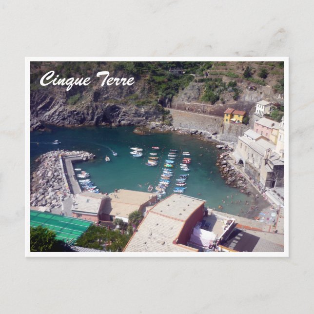 Cinque Terre Vernazza Hafen Postkarte (Vorderseite)