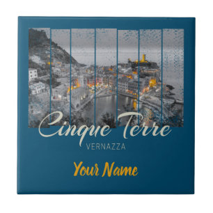 Cinque Terre Vernazza Italien Souvenir im Vintage- Fliese