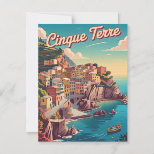 Cinque Terre Vintag Postkarte