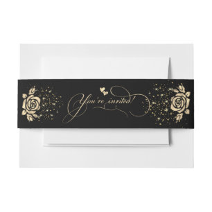 Cintas para invitaciones con rosa einladungsbanderole